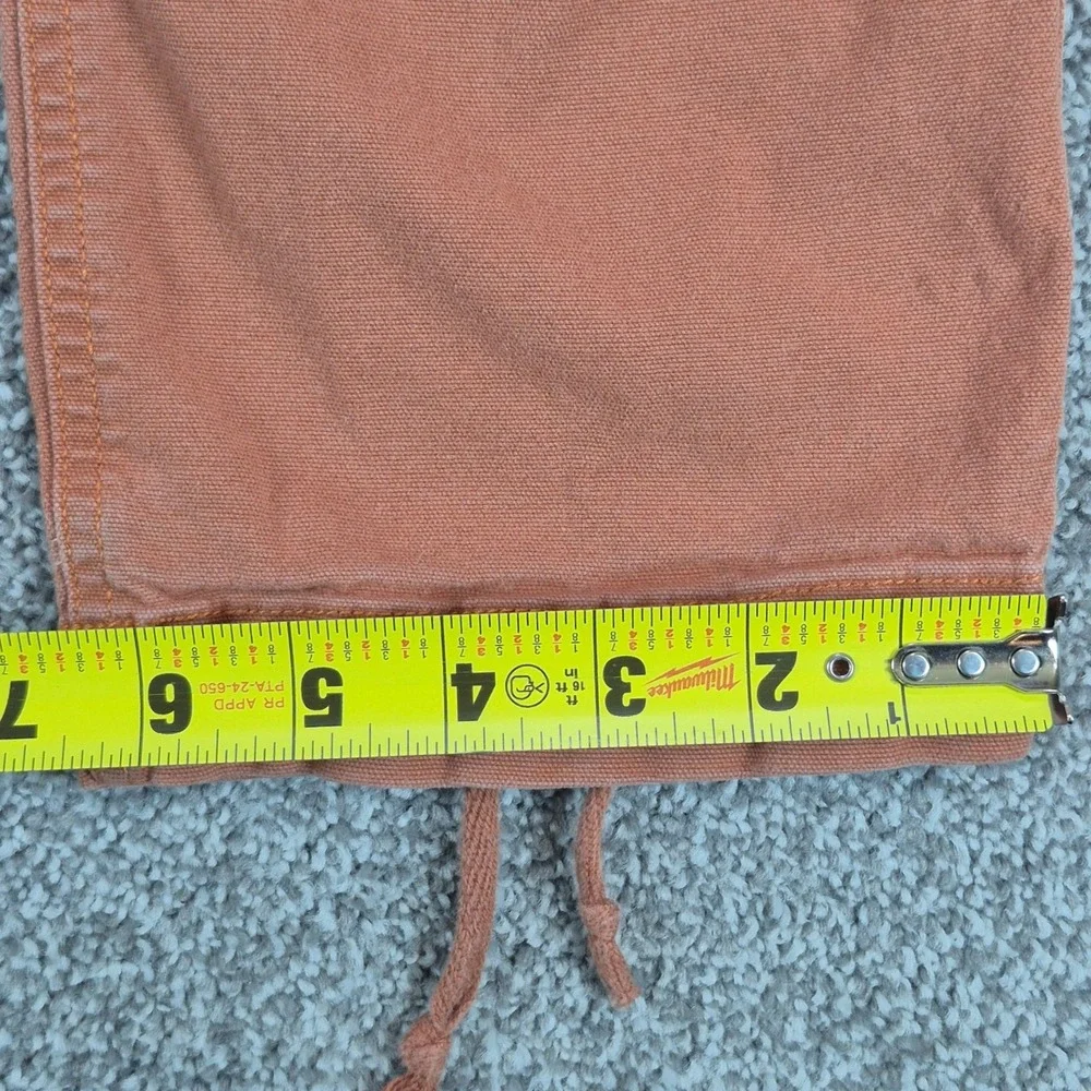 Topo Designs Dirt Pants Mens Medium Burnt Orange Drawstring Hiking Canvas
